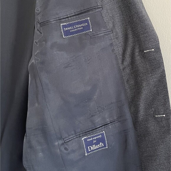 Loro Piana Daniel Cremieux Suit Jacket Mens Size 44 L Dark Gray Wool Made in USA - Picture 9 of 13
